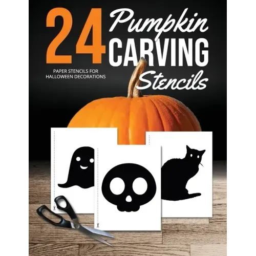 Pumpkin Carving Stencils: 24 Paper Stencils for Halloween Decorations