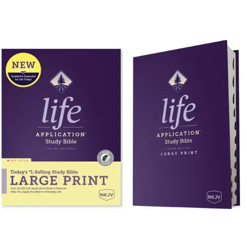 NKJV Life Application Study Bible, Third Edition, Large Print (Hardcover, Indexed, Red Letter)