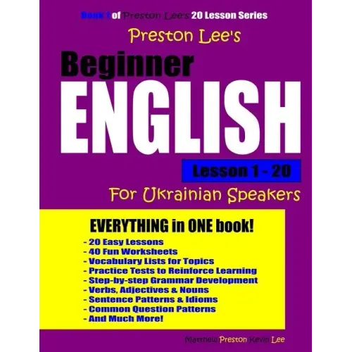 Preston Lee's Beginner English Lesson 1 - 20 For Ukrainian Speakers