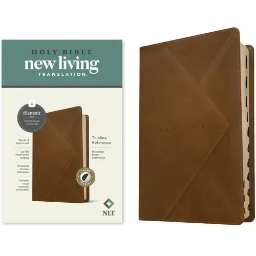 NLT Thinline Reference Bible, Filament Enabled (Leatherlike, Messenger Brown, Indexed, Red Letter)