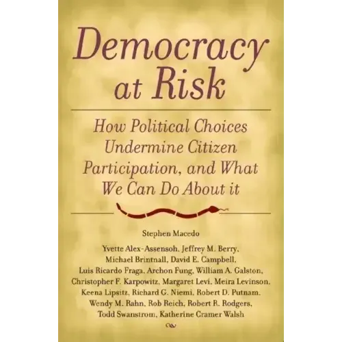 Democracy at Risk: How Political Choices Undermine Citizen Participation, and What We Can Do About It
