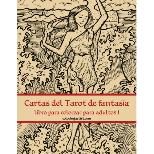 Cartas del Tarot de fantasía libro para colorear para adultos 1