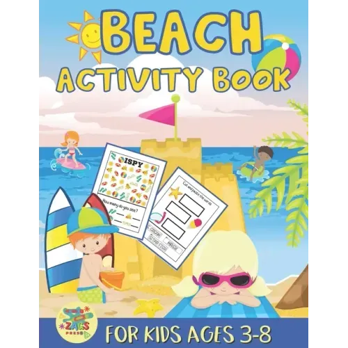 Beach activity book for kids ages 3-8: beach gift for kids ages 3 and up