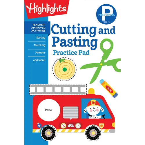 Preschool Cutting and Pasting: Scissor Skills Activity Book for Preschoolers, Practice Cutting Paper & More (Highlights Learn on the Go Practice Pads)