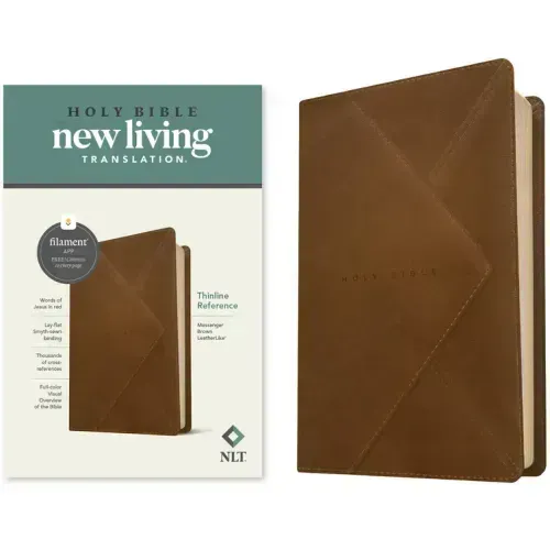 NLT Thinline Reference Bible, Filament Enabled (Leatherlike, Messenger Brown, Red Letter)
