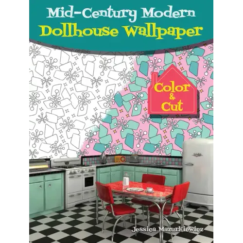 Mid-Century Modern Dollhouse Wallpaper: Color & Cut