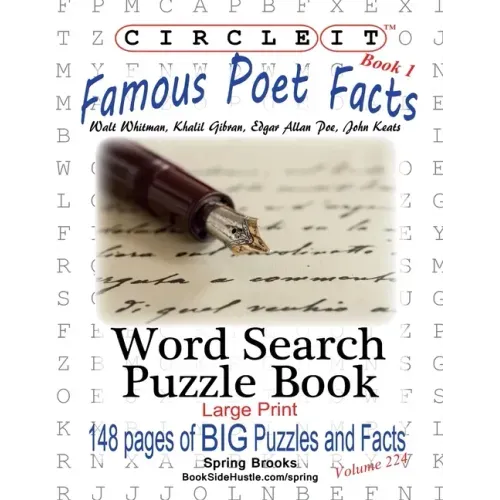 Circle It, Famous Poet Facts, Book 1, Word Search, Puzzle Book