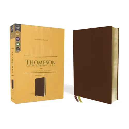 Kjv, Thompson Chain-Reference Bible, Genuine Leather, Calfskin, Brown, Red Letter, Comfort Print