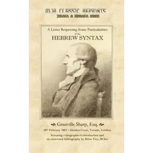 A Letter Respecting Some Particularities of the Hebrew Syntax