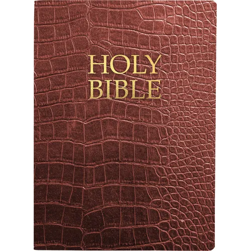 Kjver Holy Bible, Large Print, Walnut Alligator Bonded Leather, Thumb Index: (King James Version Easy Read, Red Letter, Burgundy)