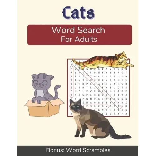 Cats Word Search For Adults: Medium Difficulty Puzzle Book for Cat Lovers and Owners
