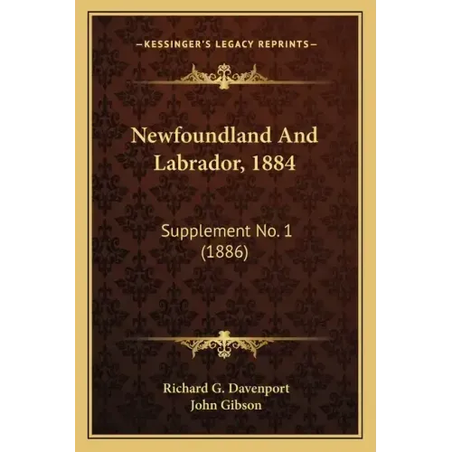 Newfoundland And Labrador, 1884: Supplement No. 1 (1886)