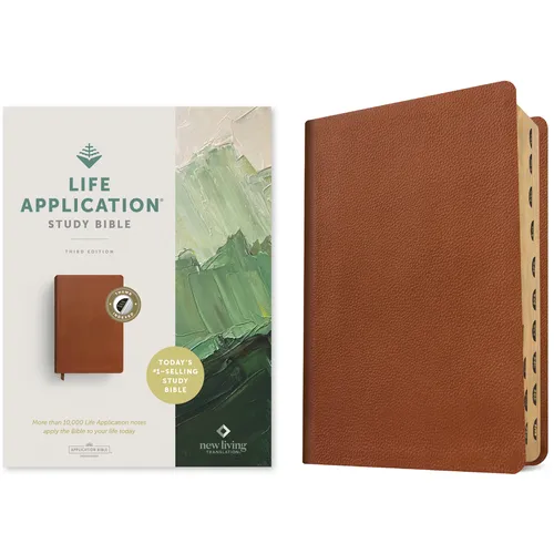 NLT Life Application Study Bible, Third Edition (Genuine Leather, Brown, Indexed, Red Letter)