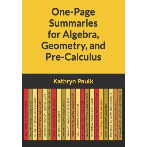 One-Page Summaries for Algebra, Geometry, and Pre-Calculus