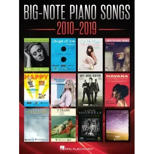 Big-Note Piano Songs 2010-2019 - Easy Piano Songbook with Large Notation and Lyrics