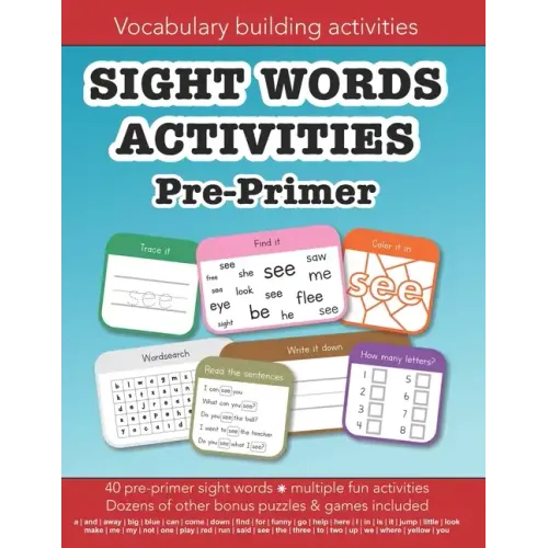 Sight Words Pre-primer vocabulary building activities: Education resources by Bounce Learning Kids