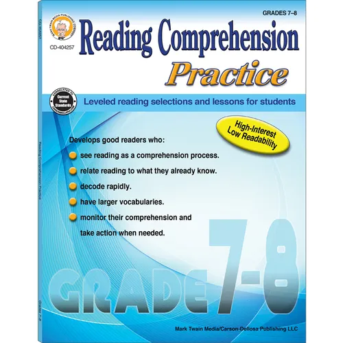 Reading Comprehension Practice, Grades 7-8