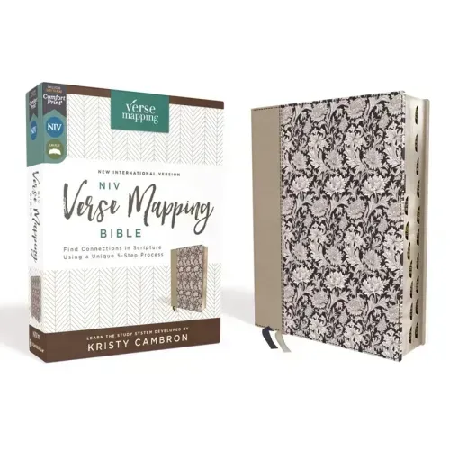 Niv, Verse Mapping Bible, Leathersoft, Navy Floral, Thumb Indexed, Comfort Print: Find Connections in Scripture Using a Unique 5-Step Process