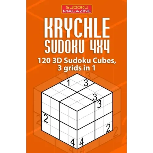 Krychle Sudoku 4x4: 120 3D Sudoku Cubes, 3 grids in 1
