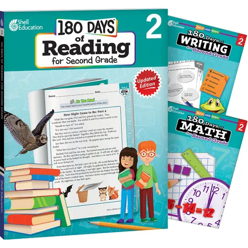 180 Days(tm) Reading, Writing and Math for Grade 2: 3-Book Set: Practice, Assess, Diagnose