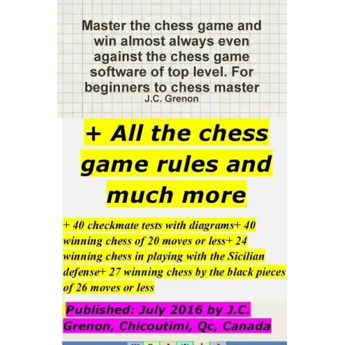 Master the chess game and win almost always + All the chess rules and much more