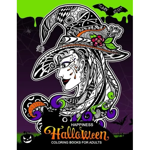 Happiness Halloween Coloring books for Adults: Halloween coloring book for Adults (Pumpkin, Ghost, Witch, Skull, Bat, Mummy, Dracula and other)