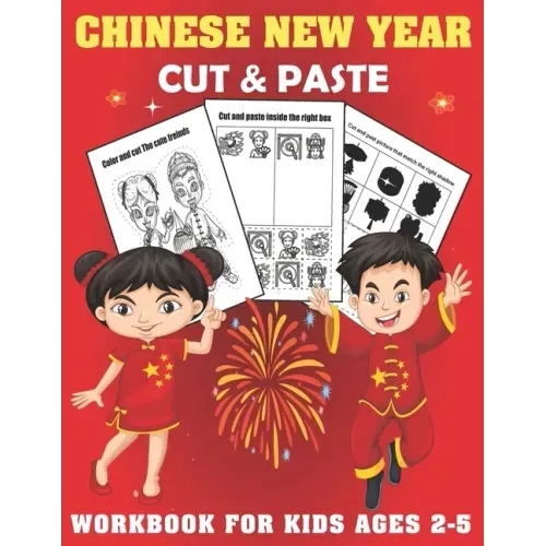 Chinese New Year Cut And Past Workbook For Kids Ages 2-5