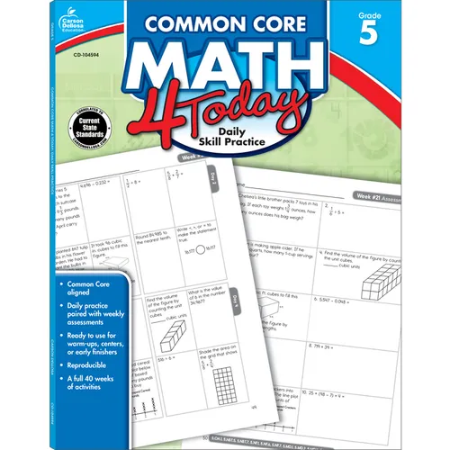 Common Core Math 4 Today, Grade 5: Daily Skill Practice Volume 8