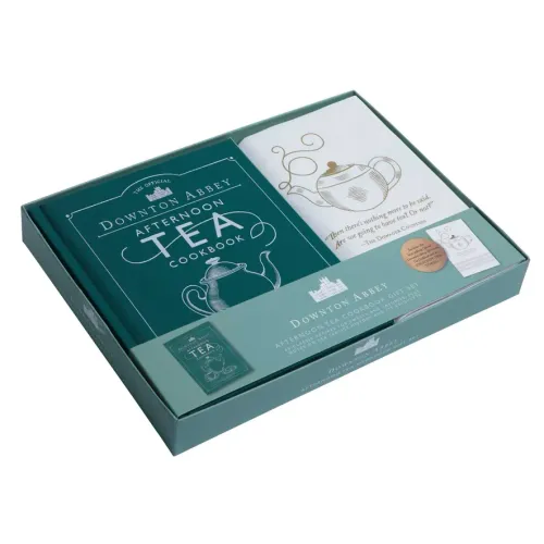 The Official Downton Abbey Afternoon Tea Cookbook Gift Set [Book ] Tea Towel]