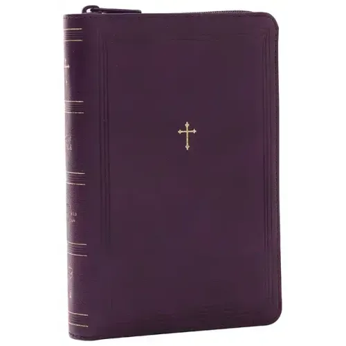 NKJV Compact Paragraph-Style Bible W/ 43,000 Cross References, Purple Leathersoft with Zipper, Red Letter, Comfort Print: Holy Bible, New King James V