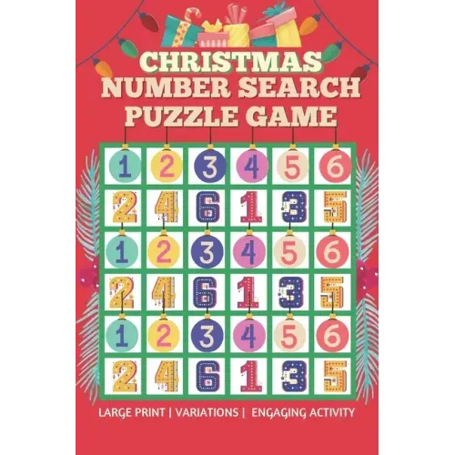 Christmas Number Search Puzzle Game - Engaging activity - Large print: Christmas gift idea for Elderly/Seniors - Number search puzzle game with variat