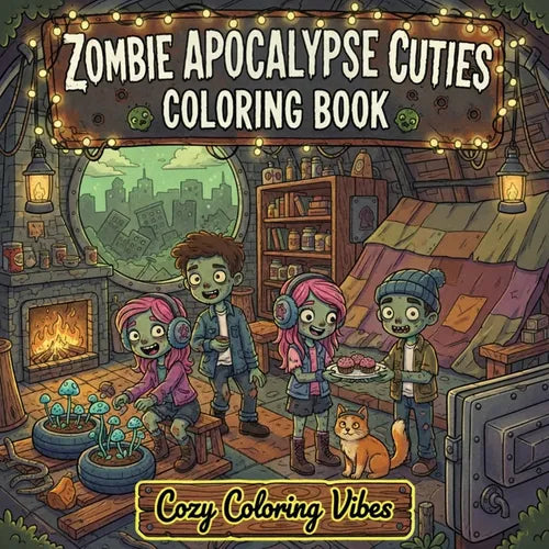 Zombie Apocalypse Cuties Coloring Book: Daily Relaxation Activities & Easy Bold Line Designs for Stress Relief & Mindfulness Cute Undead Characters &