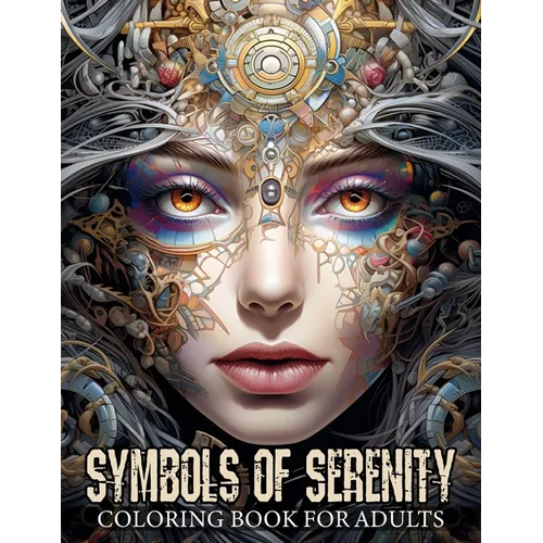 Symbols of Serenity: Coloring Book for Adults Featuring Depictions of Women's Faces, Adorned by Various Artifacts, Mandalas, Flowers, Patte