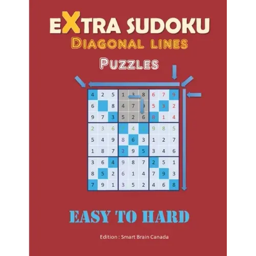 Extra SUDOKU - LARGE PRINT - Diagonal lines: 2 Puzzles Per Page