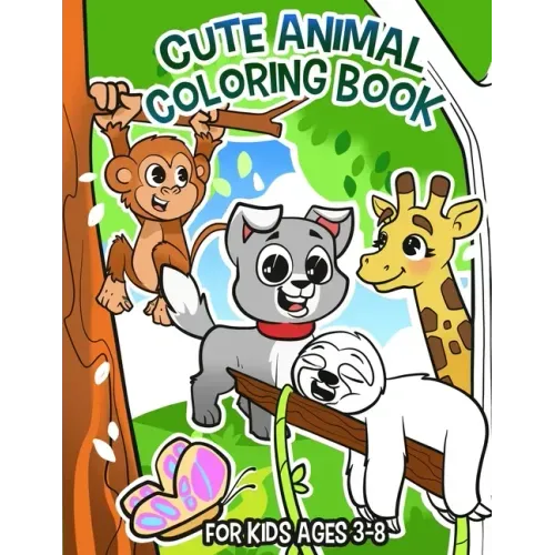 Cute Animal Coloring Book: Coloring Book for Kids Ages 3-8