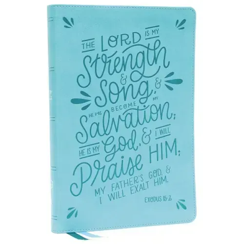 Nkjv, Thinline Bible, Verse Art Cover Collection, Leathersoft, Teal, Red Letter, Comfort Print: Holy Bible, New King James Version