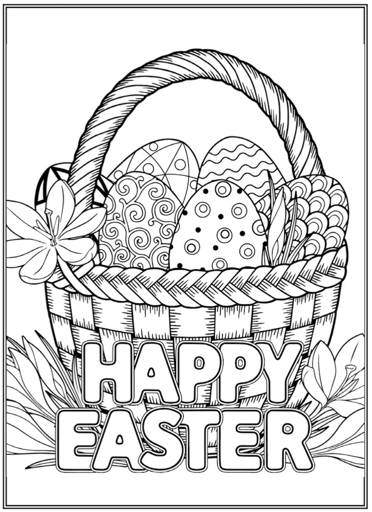 Blissful - Easter Coloring Book: Each Illustration Features A Fun Scene Full Of Intricate Designs