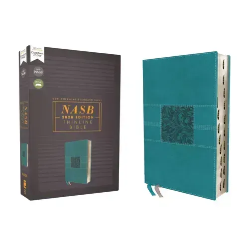 Nasb, Thinline Bible, Leathersoft, Teal, Red Letter Edition, 2020 Text, Thumb Indexed, Comfort Print