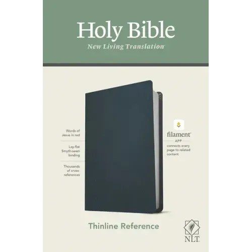 NLT Thinline Reference Bible, Filament Enabled Edition (Red Letter, Genuine Leather, Blue)