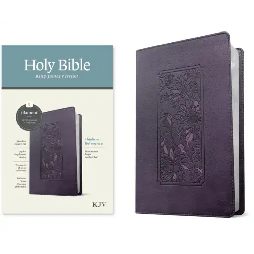 KJV Thinline Reference Bible, Filament Enabled (Leatherlike, Floral Frame Purple, Red Letter)