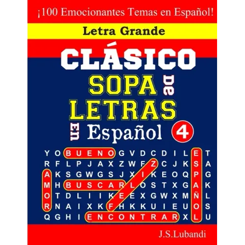 CLÁSICO SOPA De LETRAS En Español; 4