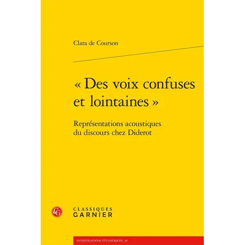 Des Voix Confuses Et Lointaines: Representations Acoustiques Du Discours Chez Diderot