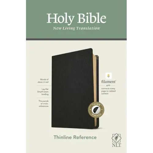 NLT Thinline Reference Bible, Filament Enabled Edition (Red Letter, Genuine Leather, Black, Indexed)