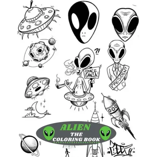 Alien the Coloring Book: Amazing kids Coloring Book with Fun Easy and Relaxing Coloring Pages Alien Inspired Scenes and Designs for Stress.