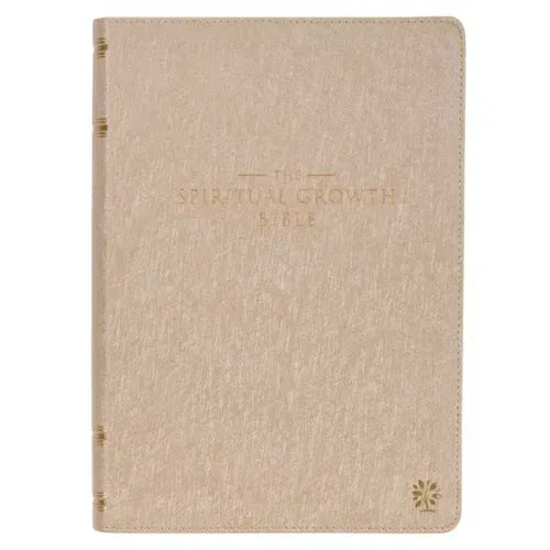The Spiritual Growth Bible, Study Bible, NLT - New Living Translation Holy Bible, Faux Leather, Pearlescent Taupe