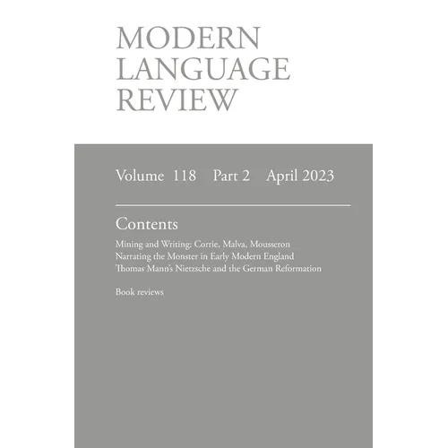 Modern Language Review (118: 2) April 2023