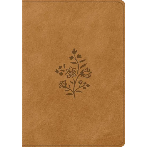 ESV Single Column Journaling Bible, Large Print (Trutone, Nubuck Caramel, Wildflower Design)