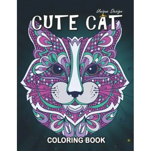 Cute Cat Coloring Book: Stress Relieving Design for Girls, Teen and Adults Coloring Book Easy to Color