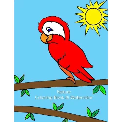 Nature Coloring Book & Watercolor