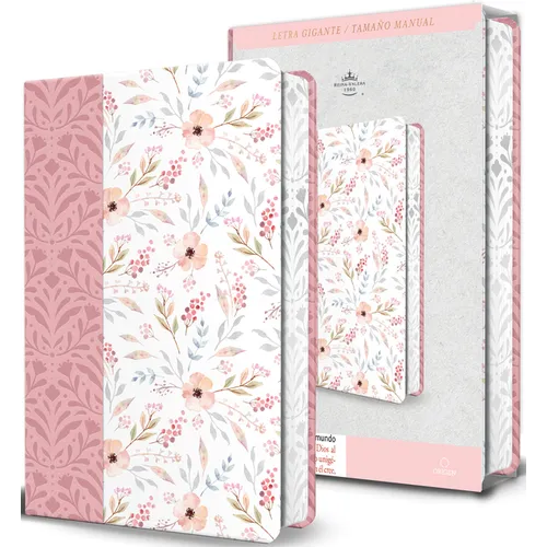 Biblia Rvr 1960 Letra Gigante, Símil Piel Rosada Con Flores (Edición Cantos Pintados / Spanish Bible Rvr 1960 Giant Print Handy Size Leathersoft Pink